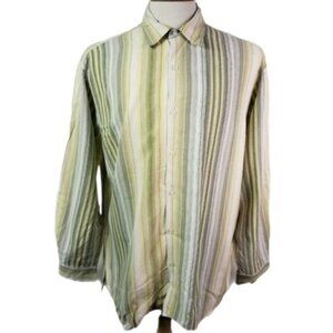 Tommy Bahama Large Mens Multi Color Striped Beach Shirt